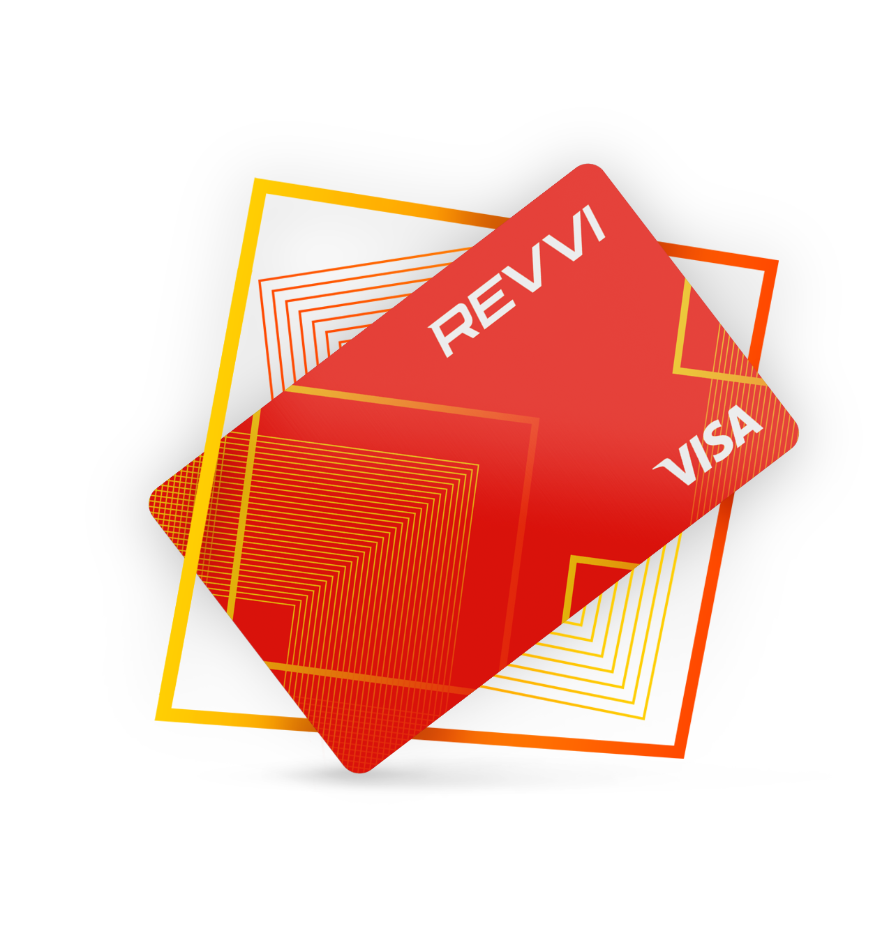 Revvi Credit Cards in orange and pink designs. Revvi Card is a credit card for underserved consumers with imperfect credit.